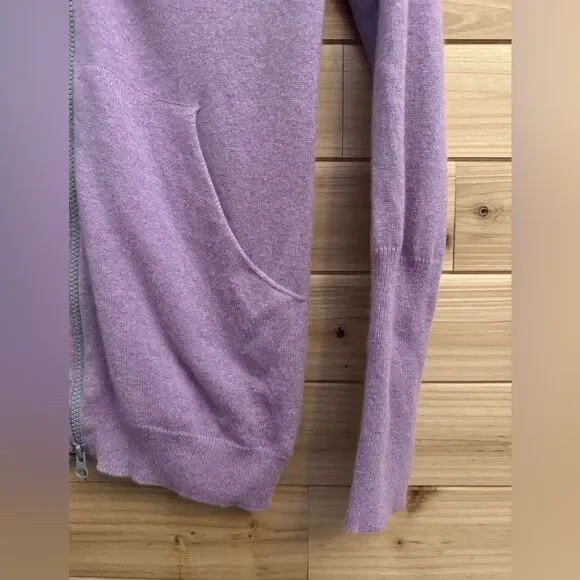 Brunello Cucinelli Size Medium Pink Purple Double Zipper Ruched Cashmere Sweater - Picture 7 of 14